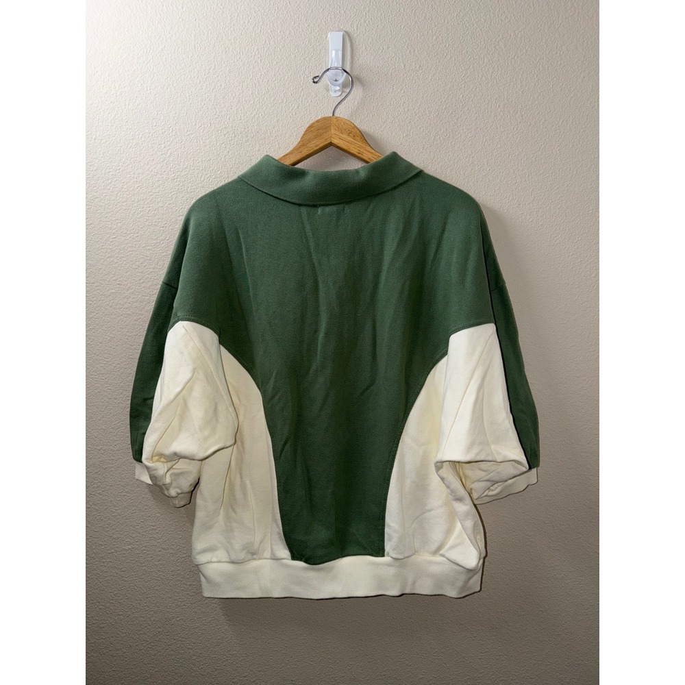 Women's NEW Pilcro Anthropologie Niki Bubble Sweatshirt Colorblock size Large - Picture 9 of 9